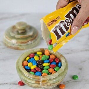 Green Onyx Stone Candy, Jewelry Jar, Marble Container, M&Ms, jewelry, spices Jar